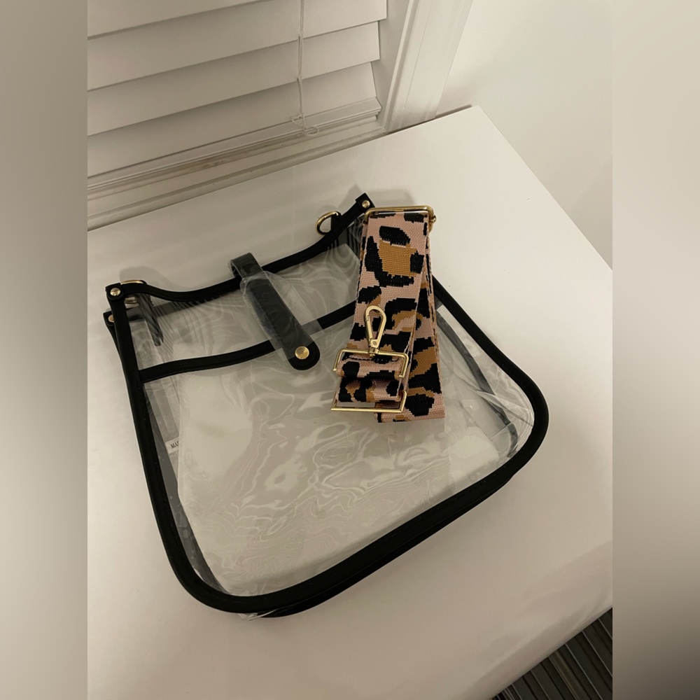 NWOT Clear bag with black trim from Etsy